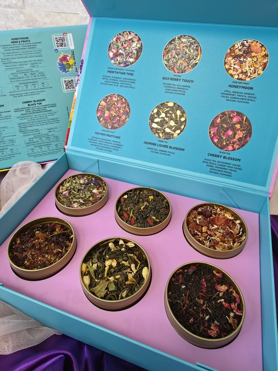 J&A Tea House Luxury Loose Leaf Tea Collection Gift Set – 6 Premium Tea Blends (195g)