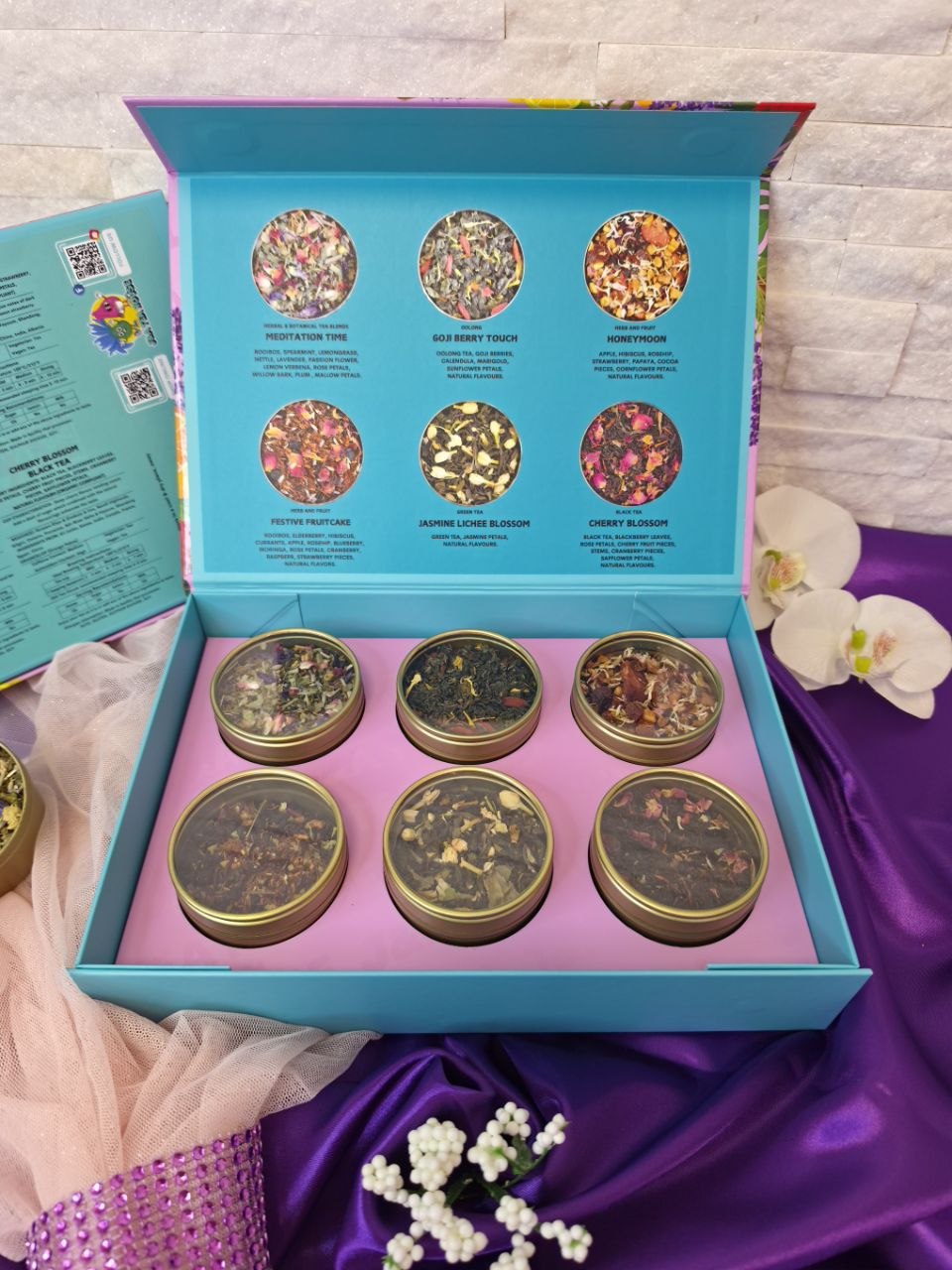 J&A Tea House Luxury Loose Leaf Tea Collection Gift Set – 6 Premium Tea Blends (195g)